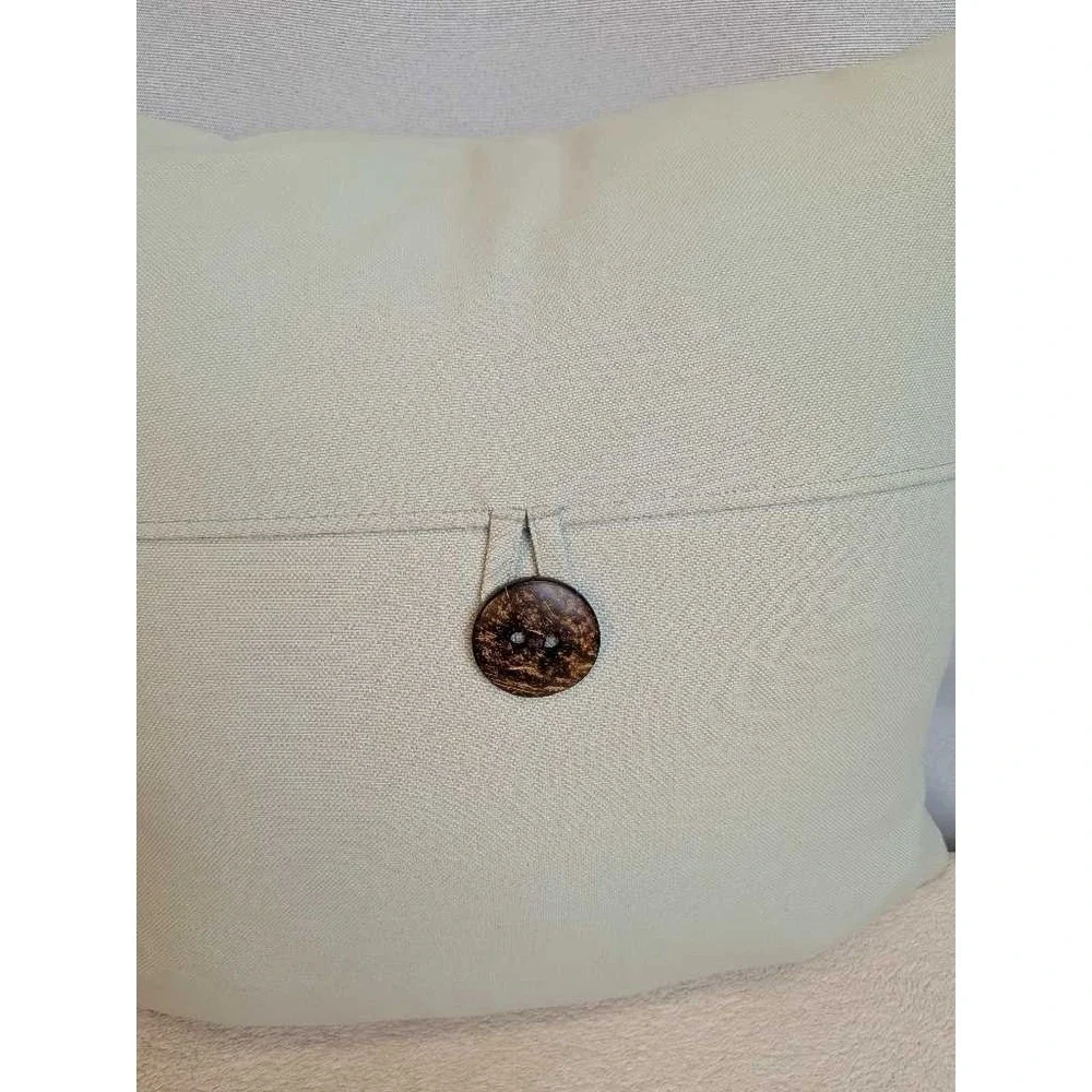 Light Blue Decorative‎ Throw Pillow with Button Accent 21x21